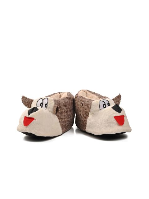 Ayakmod Köpekli Kahve-Bej Kadın Panduf - S000121038-19291