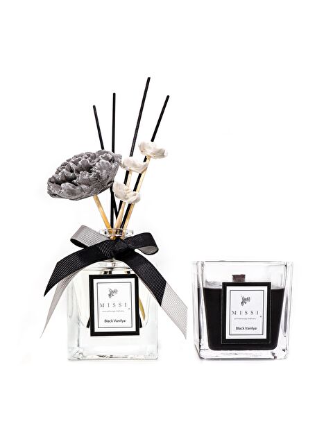 Missi 220 ml Black Vanilya Oda Kokusu ve Vegan Mum Seti - S000240445-19351
