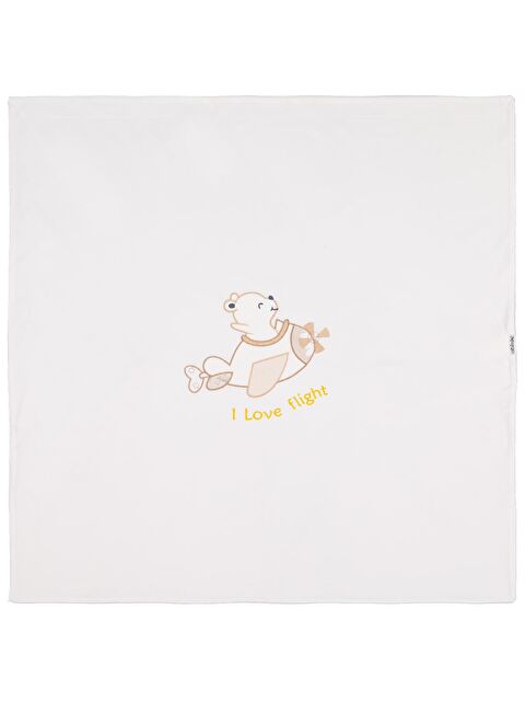 Minidamla Velboa Uçaklı Erkek Battaniye - Ekru Standart - S000494948-19965