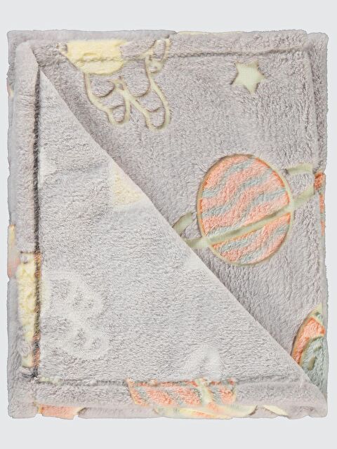 Civil Baby Yıldız Roket Baskılı Battaniye - Gri Standart - S000494960-20600
