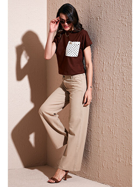 Lela Pamuklu Standart Fit Yüksek Bel Geniş Paça Pantolon 668Yp5193 - S000346526-37259