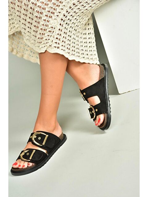 Fox Shoes Siyah Kadın Terlik U2677327 - S000401168-19351