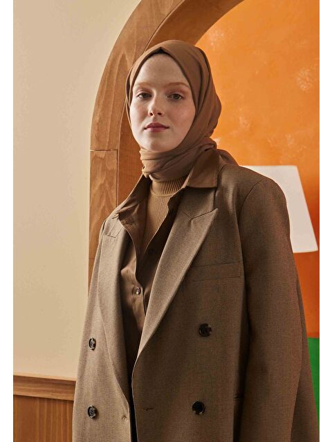 Fresh Scarfs Pamuk Crash Şal Çikolata Kahve - S000420477-20637