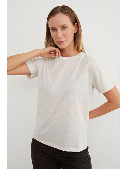 Fullamoda Basic Bisiklet Yaka Tişört - S000341858-19928