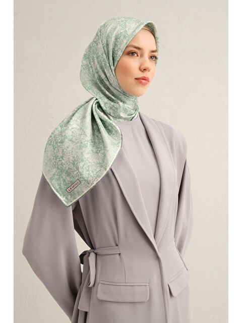 ARMİNE Çiçek Desenli Saf İpek Sura Eşarp 9311 87 - S000500524-18194