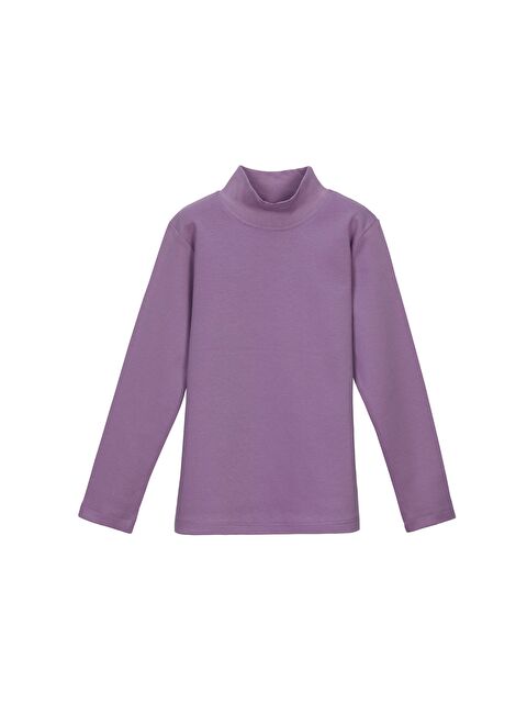 Lovetti Lila Kız Çocuk Yarım Balıkçı Uzun Kol Tişört - S000053858-17878