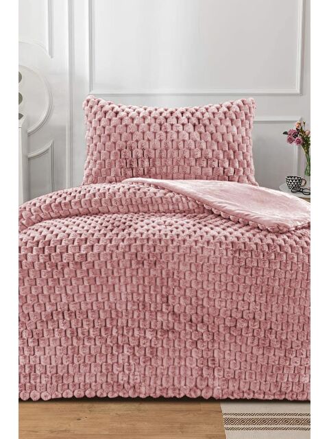 Çeyiz Diyarı Winter Tale Tavşan Tüyü Tek Kişilik Yorgan Seti 180x230 Cm Mürdüm - S000496519-20036