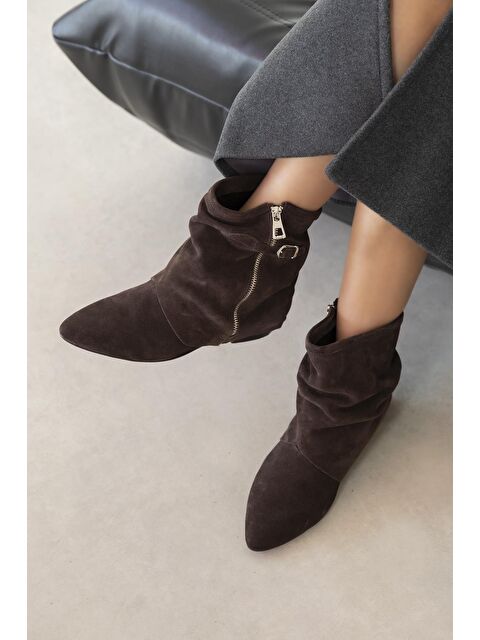 Straswans Joy Kadın Hakiki Deri Süet Bot Kahve - S000513032-19413