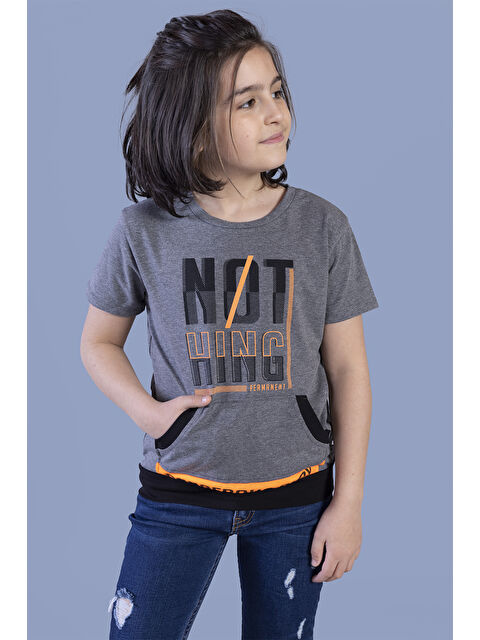 Toontoykids Erkek Çocuk Kanguru Cepli Neon Baskılı Tişört - S000378415-29666