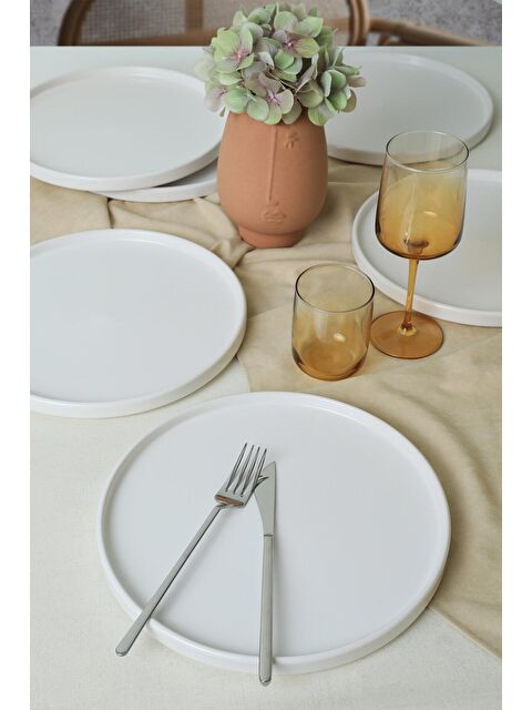 Keramika Beyaz Stackable Servis Tabağı 27 Cm 6 Adet - S000111261-20063