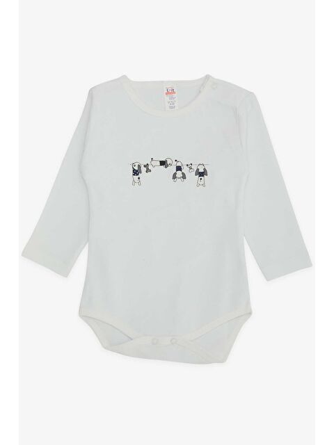 Breeze Erkek Bebek Çıtçıtlı Body Yaramaz Köpekçik Baskılı Beyaz (9 Ay-3 Yaş) - S000317250-20063