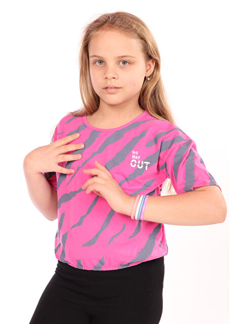 Toontoykids Kız Çocuk Komple Baskılı Tişört