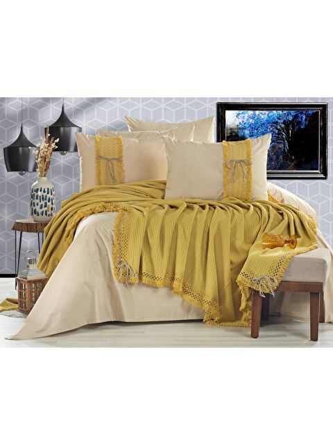 Çeyiz Diyarı Rapunzel Pike Takımı 6 Parça Hardal Bej - S000511504-23173