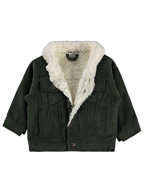 Civil Boys İçi Polarlı Düğmeli Kadife 2-5 Yaş Ceket - Haki 3-4 Yaş - S000494727-19294