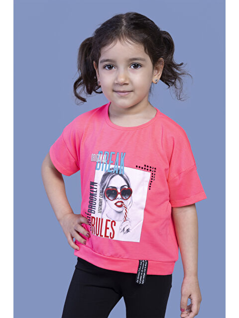 Toontoykids Kız Çocuk Dijital Baskılı Tişört