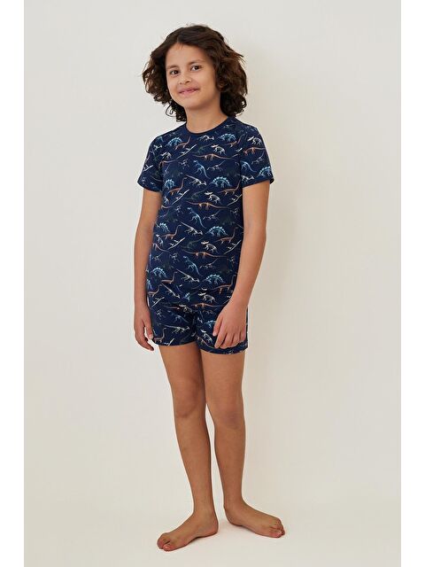 Katia And Bony Erkek Çocuk Dinozor Desenli Şortlu Pijama Takımı - S000375070-21164