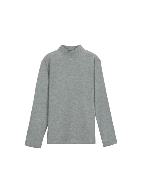 Lovetti Gri 2 Kız Çocuk Yarım Balıkçı Uzun Kol Tişört - S000053858-20600