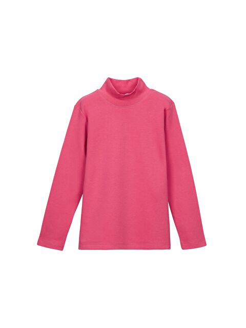 Lovetti Nar Çiçeği Kız Çocuk Yarım Balıkçı Uzun Kol Tişört - S000053858-20048