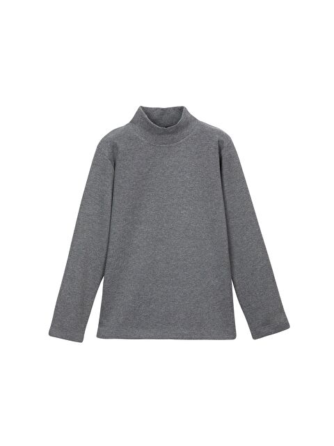 Lovetti Gri 4 Kız Çocuk Yarım Balıkçı Uzun Kol Tişört - S000053858-29396