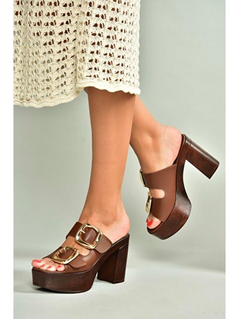 Fox Shoes Kahverengi Kadın Terlik U8203766 - S000401175-19413