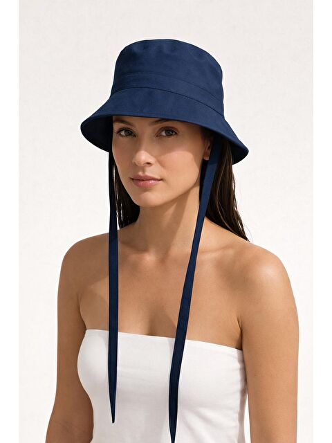 Luminos Butik Lacivert Bağlama Detaylı Bucket Şapka Spk09-1 - S000368692-21164