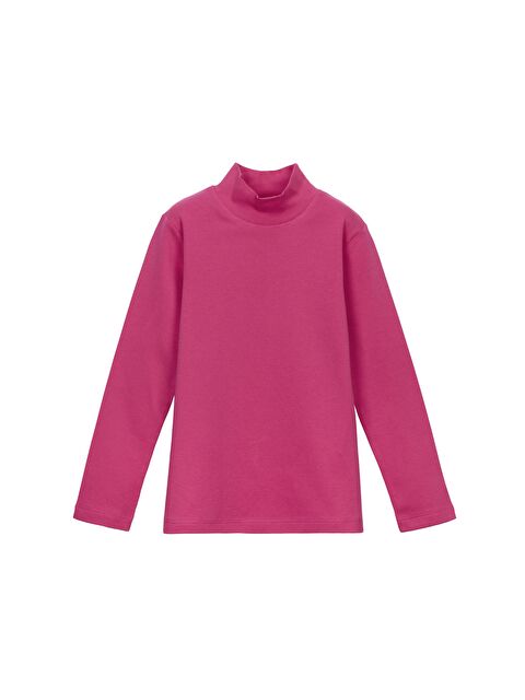 Lovetti Fuşya Kız Çocuk Yarım Balıkçı Uzun Kol Tişört - S000053858-18686