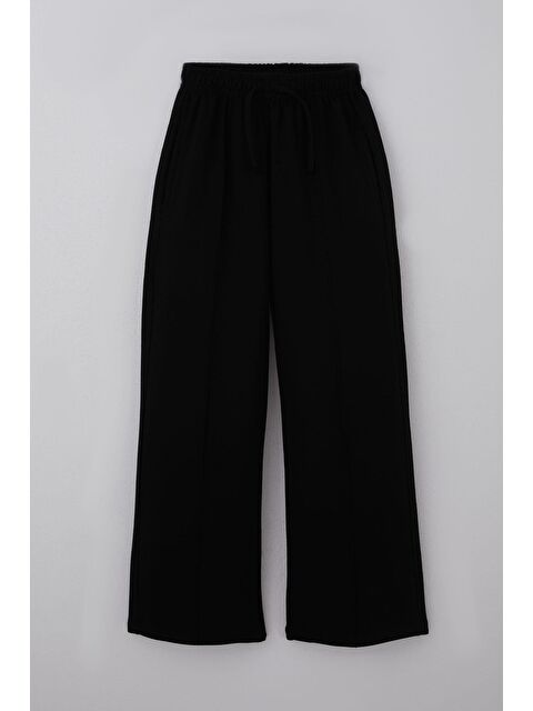 Breeze Kız Çocuk Eşofman Altı Çima Dikiş Detaylı Bağcık Aksesuarlı Cepli Siyah (9-14 Yaş) - S000527300-19351