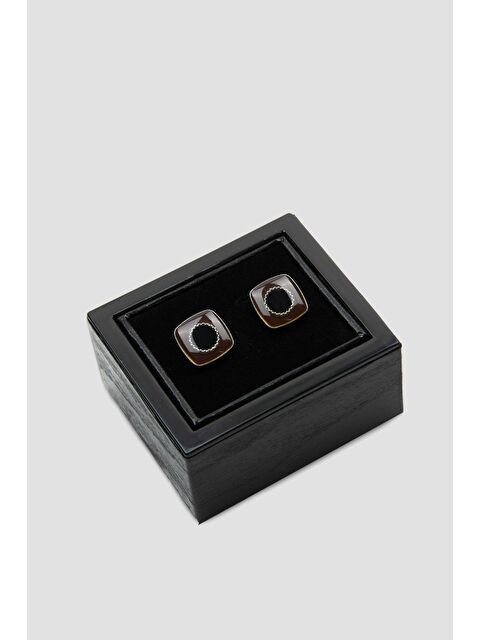 ABBATE 98510 Silver Kahverengi Erkek Kol Düğmesi - S000451224-19413