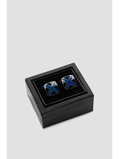 ABBATE 98505 Silver Siyah Erkek Kol Düğmesi - S000451227-19351