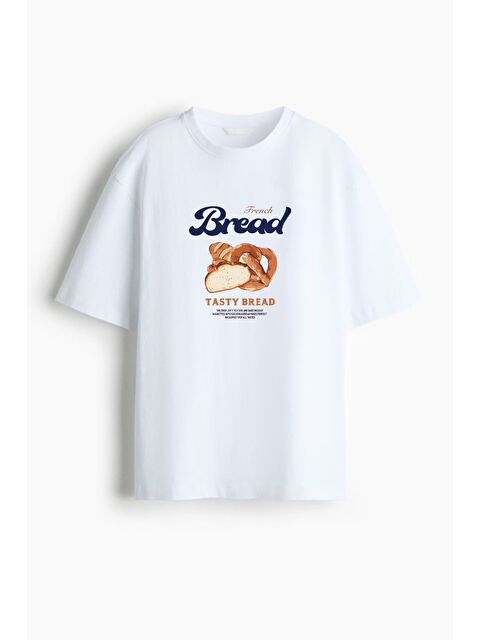 Monila Kadın Premium Kumaş Baskılı Oversize T-Shirt