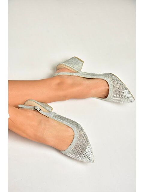 Fox Shoes Gümüş Kadın Topuklu Ayakkabı Y820403014 - S000517944-18105