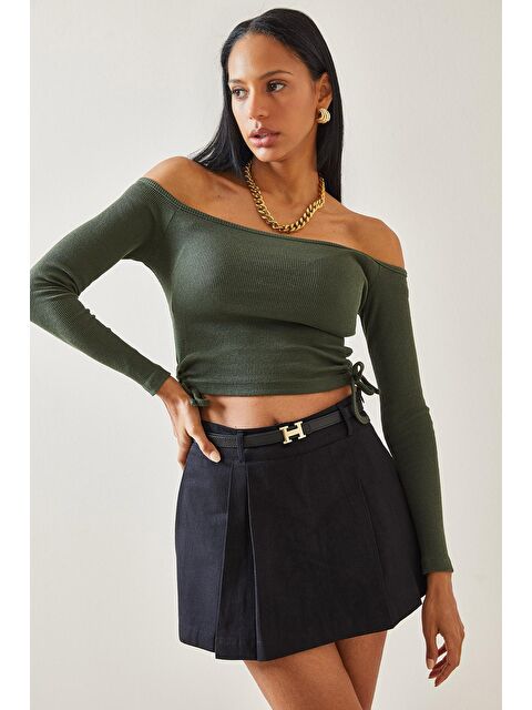 Xhan Haki Yanı Büzgü Detaylı Kayık Yaka Kaşkorse Bluz 5YXK2-48292-09 - S000161967-18547