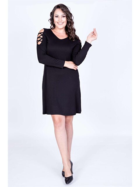 Mylinemoda Kol Biyeli Çerçeveli Elbise - S000239335-19351