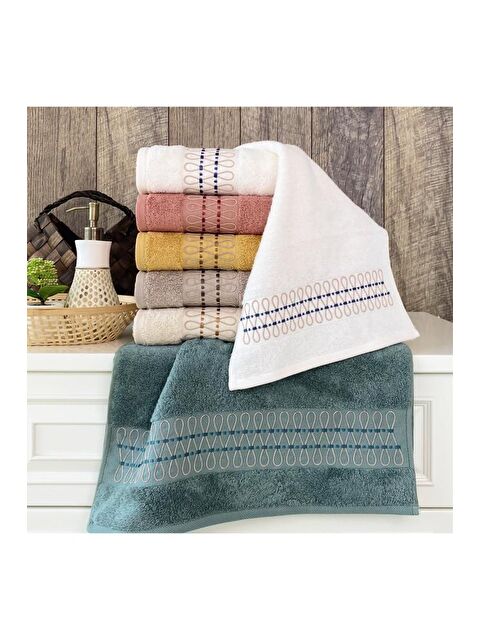 Çeyiz Diyarı Orient Nakışlı Çeyizlik 6lı Bambu El Yüz Havlusu 50x90 Cm - S000495620-23173