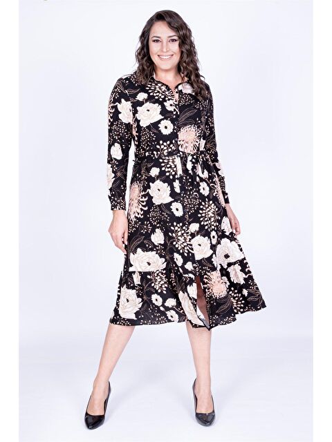 Mylinemoda Eteği Fırfırlı Gömlek Elbise - S000239293-19351