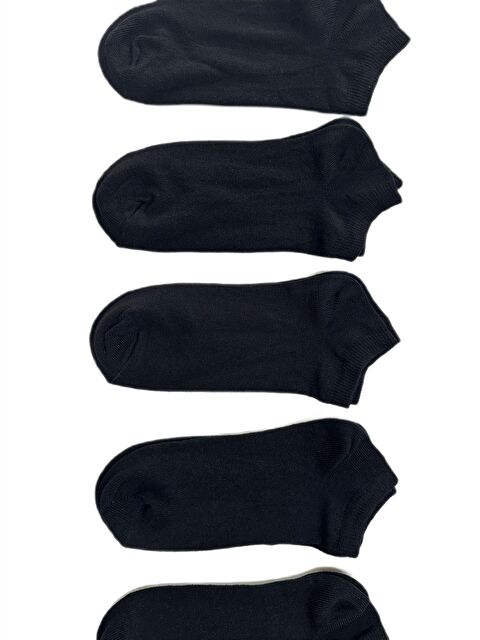 Ozzy Socks 5 Çift Siyah Renkli Pamuklu Çocuk Kısa Patik Çorap