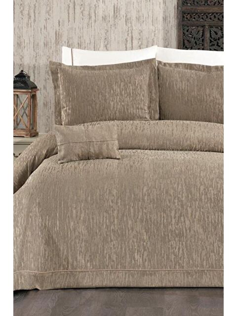 Çeyiz Diyarı Derin 7 Parça İpek Kadife Şönil Pike Takımı Vizon - S000495631-26429