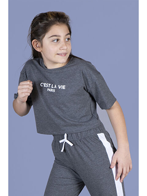 Toontoykids Kız Çocuk Crop Model Tişört
