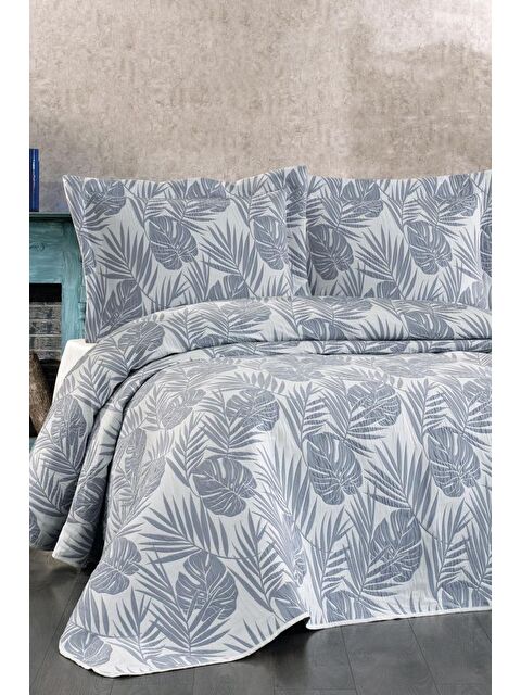 Çeyiz Diyarı Çeyizdiyarı Lora 3 Parça Pike Takımı Mavi - S000495635-17234