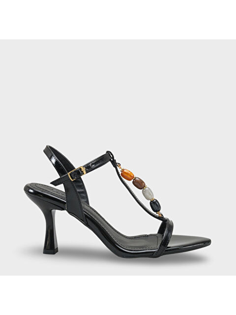 Capone Outfitters Cassy Sivri Burunlu Taşlı Bilekten Bantlı Orta Topuklu Kadın Ayakkabı - S000530347-19351