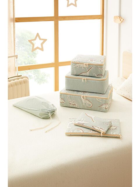 Ocean Home Textile 6'lı Çocuk Odası Dinozor Bavul İçi Düzenleyici Set - S000247719-18194
