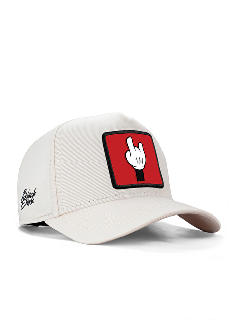 BlackBörk Parmak Logolu Bej Beyzbol Premium Şapka