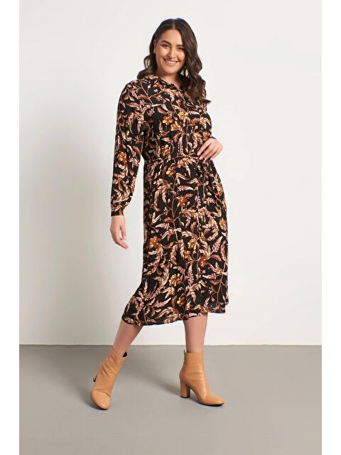 Mylinemoda Cepli Kuşaklı Gömlek Elbise - S000239305-19413