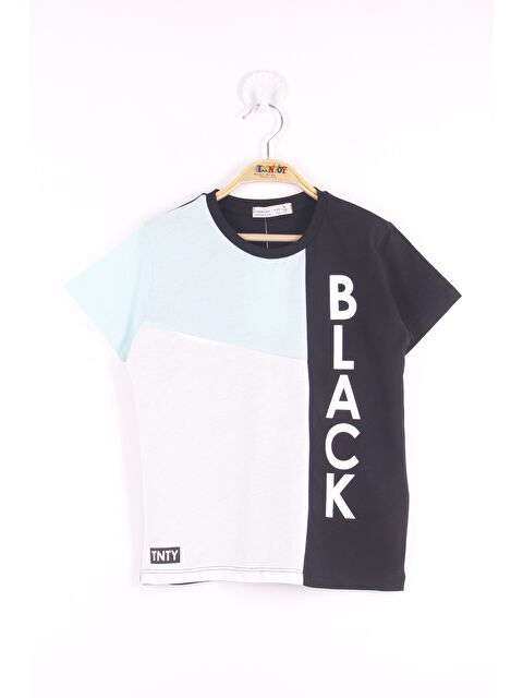 Toontoykids Erkek Çocuk Black Baskılı Garnili Tişört - S000417942-37466