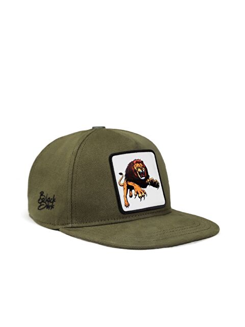 BlackBörk Hip Hop Kids Aslan Logolu Haki Çocuk Şapka