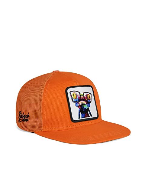 BlackBörk Hip Hop Kids Bukalemun Logolu Turuncu Çocuk Trucker Şapka