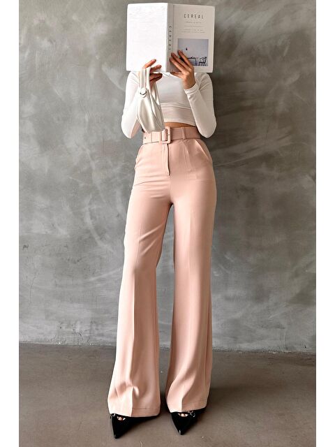 Madmext Bej İspanyol Paça Kadın Kumaş Pantolon Mg2303 - S000339255-19928