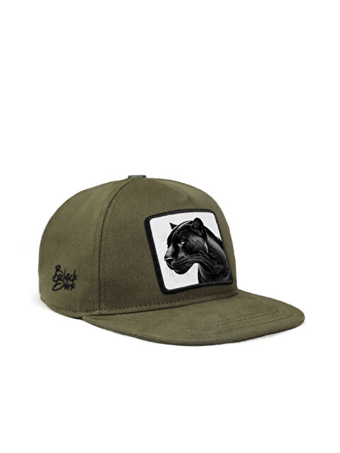 BlackBörk Hip Hop Kids Panter Logolu Haki Çocuk Şapka