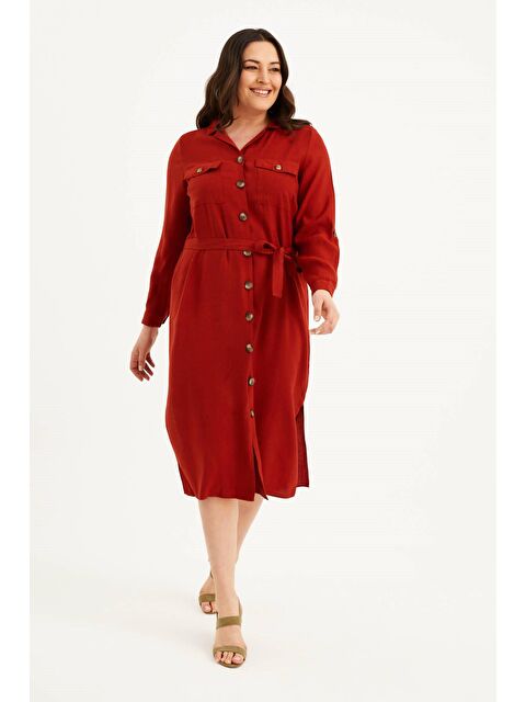 Mylinemoda Cepli Kuşaklı Jakarlı Elbise - S000239478-18657