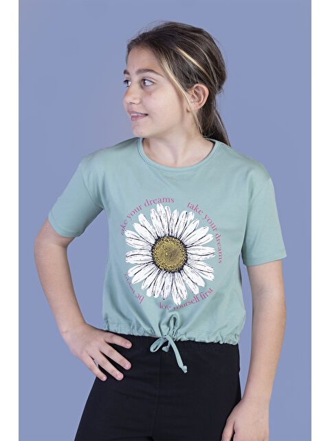 Toontoykids Kız Çocuk Papatya Desenli Tişört